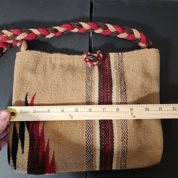 Ortega's-100% All Wool Vintage Handwoven Purse made in Chimayo, NM - Picture 10 of 16